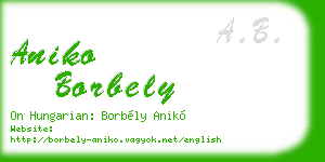 aniko borbely business card